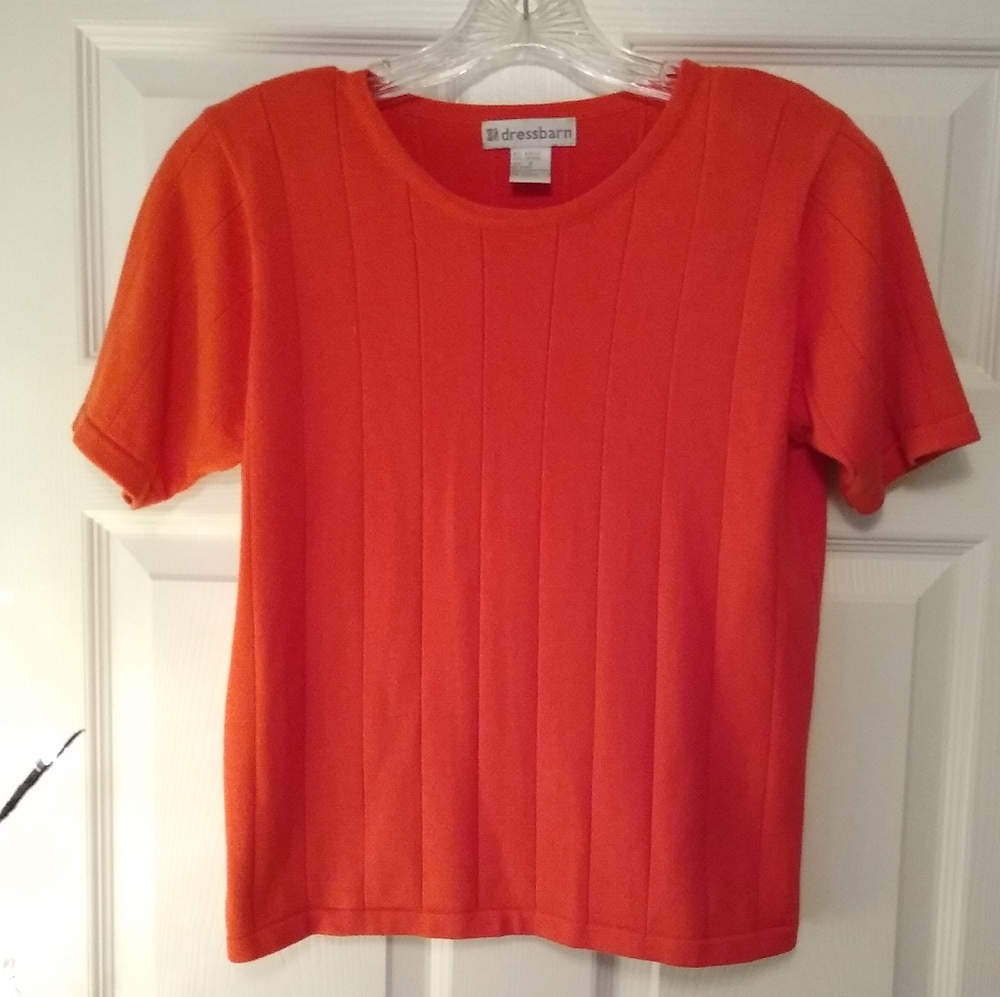 Dress Barn burndt orange cotton top. Size Small